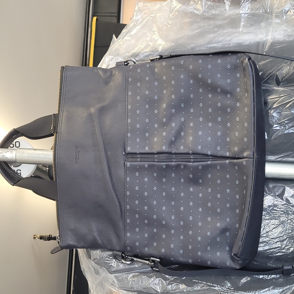 Coach Charles Foldover Tote in Printed Leather Star Dot